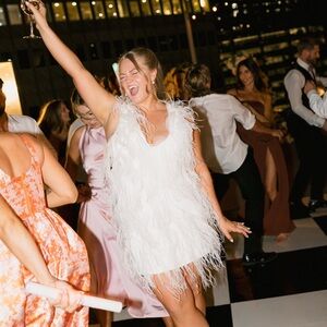 White Feather Mini Dress - second look dress